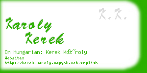 karoly kerek business card